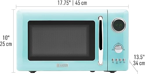 Miniatura 28 de Haden Horno microondas de 700 vatios y 0.7 pies cúbicos con controles digitales, descongelación e inicio instantáneo para encimera, negro / cobre