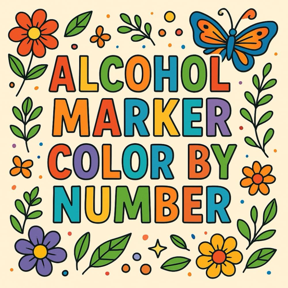 Alcohol Marker Color By Number: Super Cute Coloring Book for Adults and Teens Fun and Relaxation