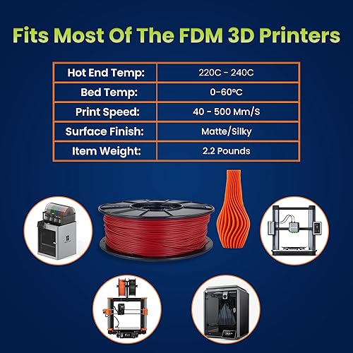 Miniatura 39 de 3D-Fuel 3D Filamento Pro PLA+ Negro Medianoche de Alta Temperatura y Resistente, 1.75mm, 1 kg +/- 0.02mm de Tolerancia, Fabricado en EE.UU., Fácil