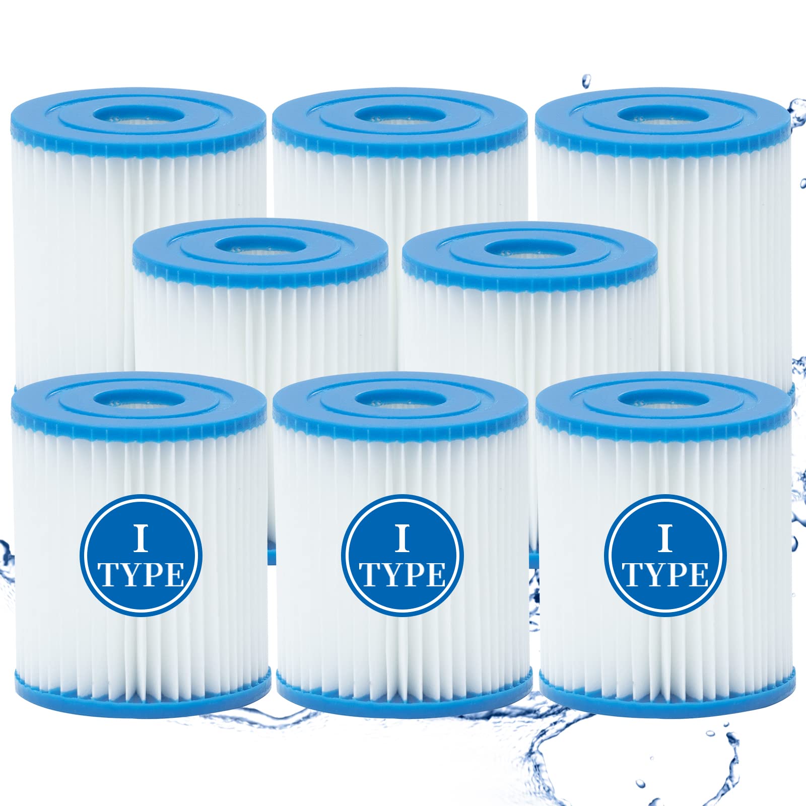 Cartouche de filtre de piscine de type I, cartouche de filtre de rechange pour 58093 | Lot de 8 pompes filtrantes RX330 pour filtre de piscine, pour pompes de filtration de 100/1000 gal/h