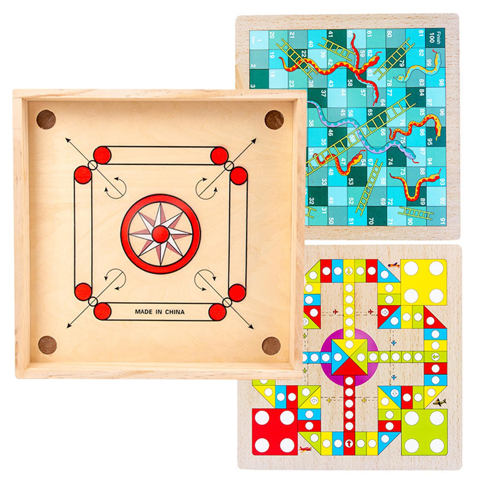 カロム　ボートゲーム 木製　ハンドメイド　おはじき カロム ボートゲーム 木製【未使用・ハンドメイド】