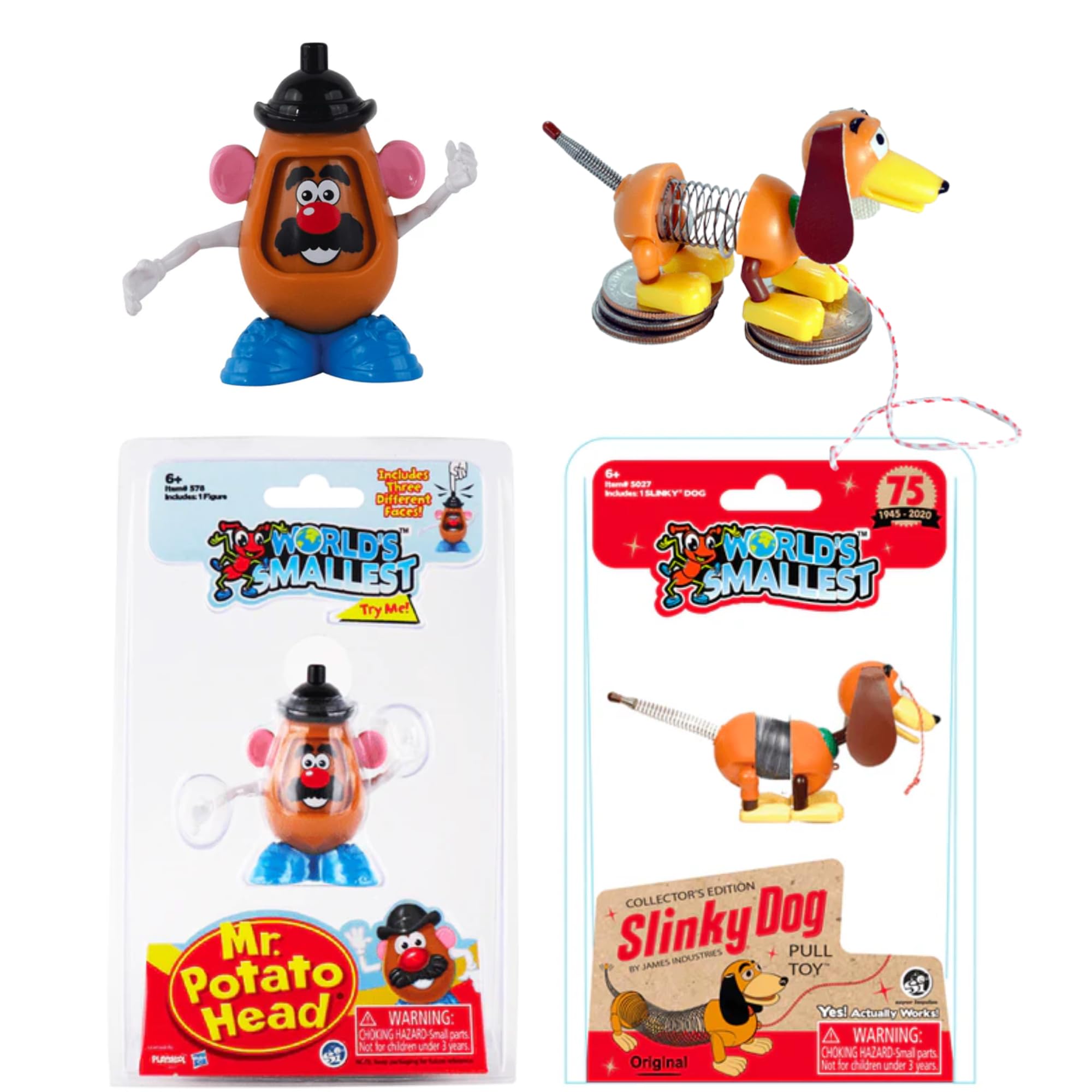 World's Smallest Toy Figure Collectors Edition - (Mr Potato Head & Slinky Dog)