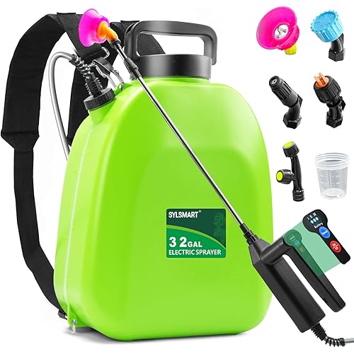 Battery Powered Backpack Sprayer 3 Gallon, Electric Lawn & Garden Sprayer with 4 Nozzles, 3 Modes, USB Rechargeable, Portable Yard Sprayer for Weed Killer, Fertilizer, Cleaning, Watering