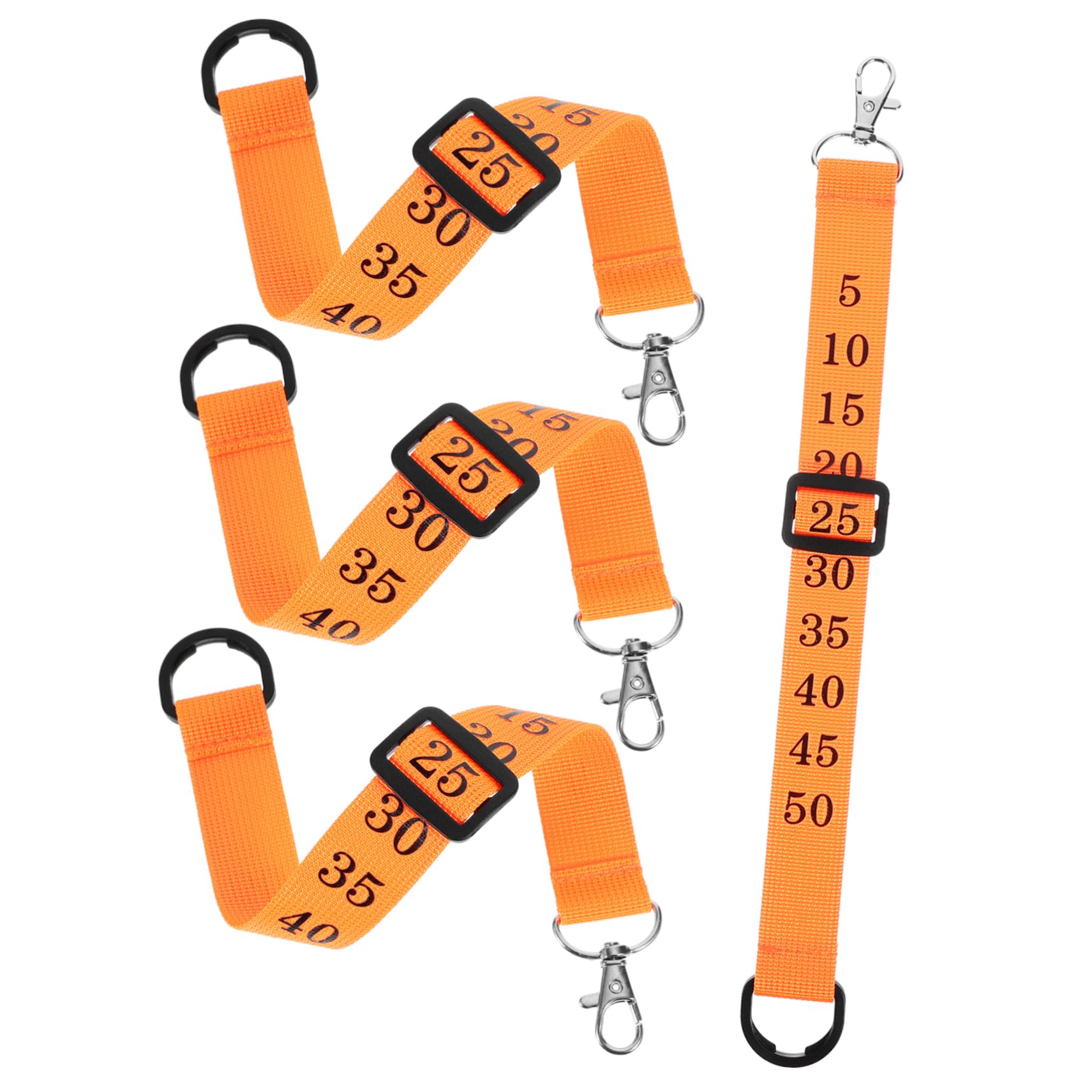 Yardwe 4pcs Football Referee Chain Clip Numbered Wristband Orange Sturdy Pp Polyester for Matches Referees