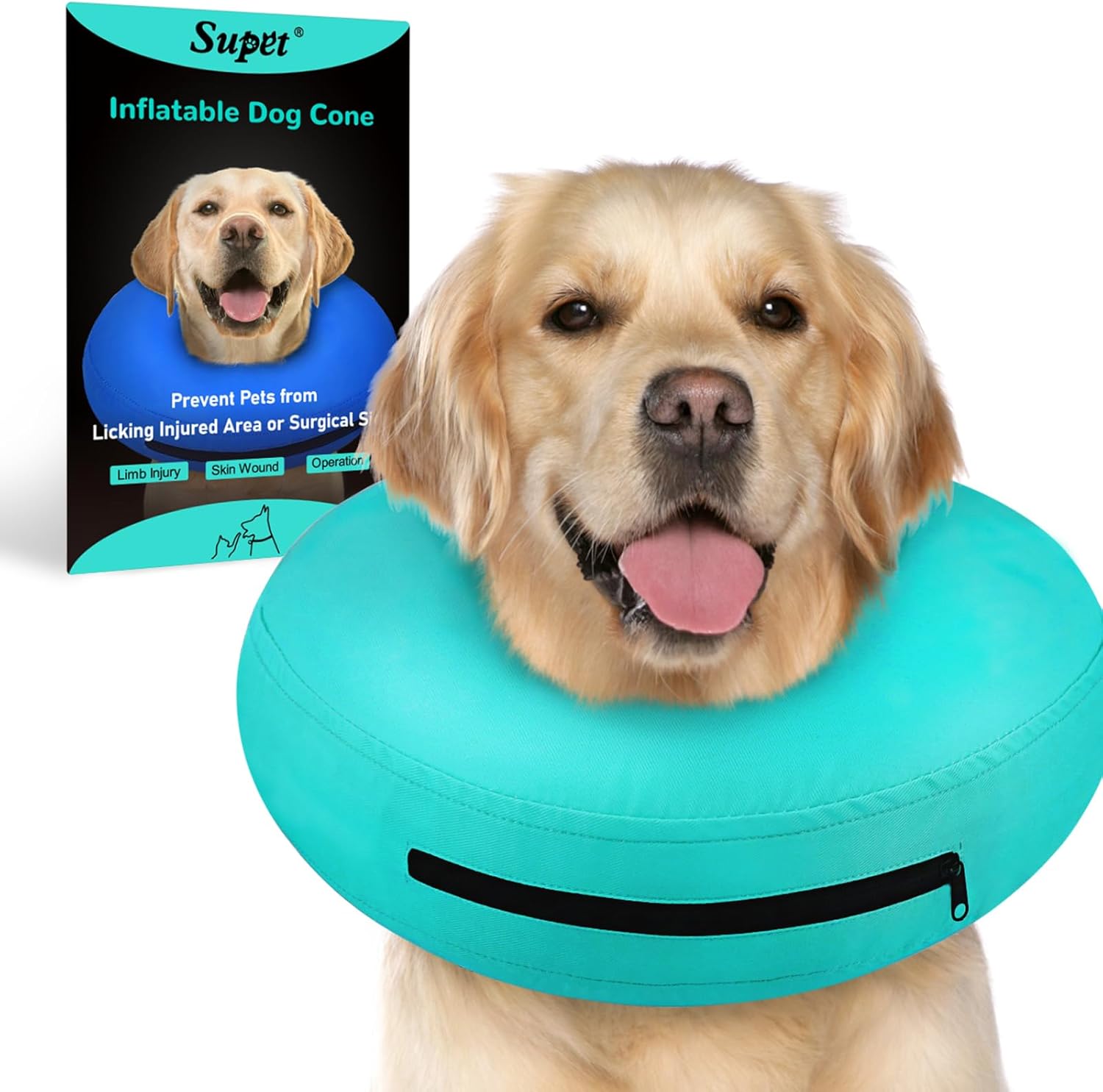 Supet Inflatable Dog Cone Collar Alternative After Surgery