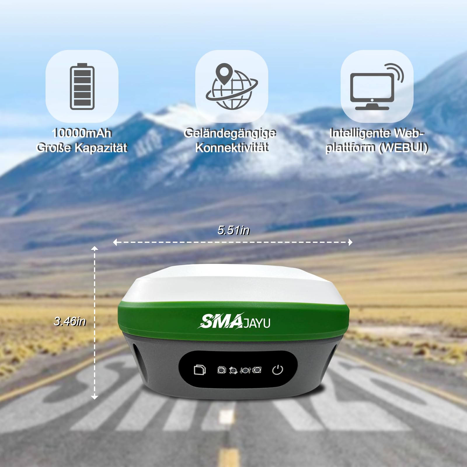 SMA26 Plus GNSS RTK Rover- und Basisvermessungsgerät mit Controller und Software, kompatibel mit UAVs, 1 cm Genauigkeit, NOAA-Zertifiziert, IMU/PPP/UHF/NTRIP/BT, IP67 GPS für Tiefbau und Topografie