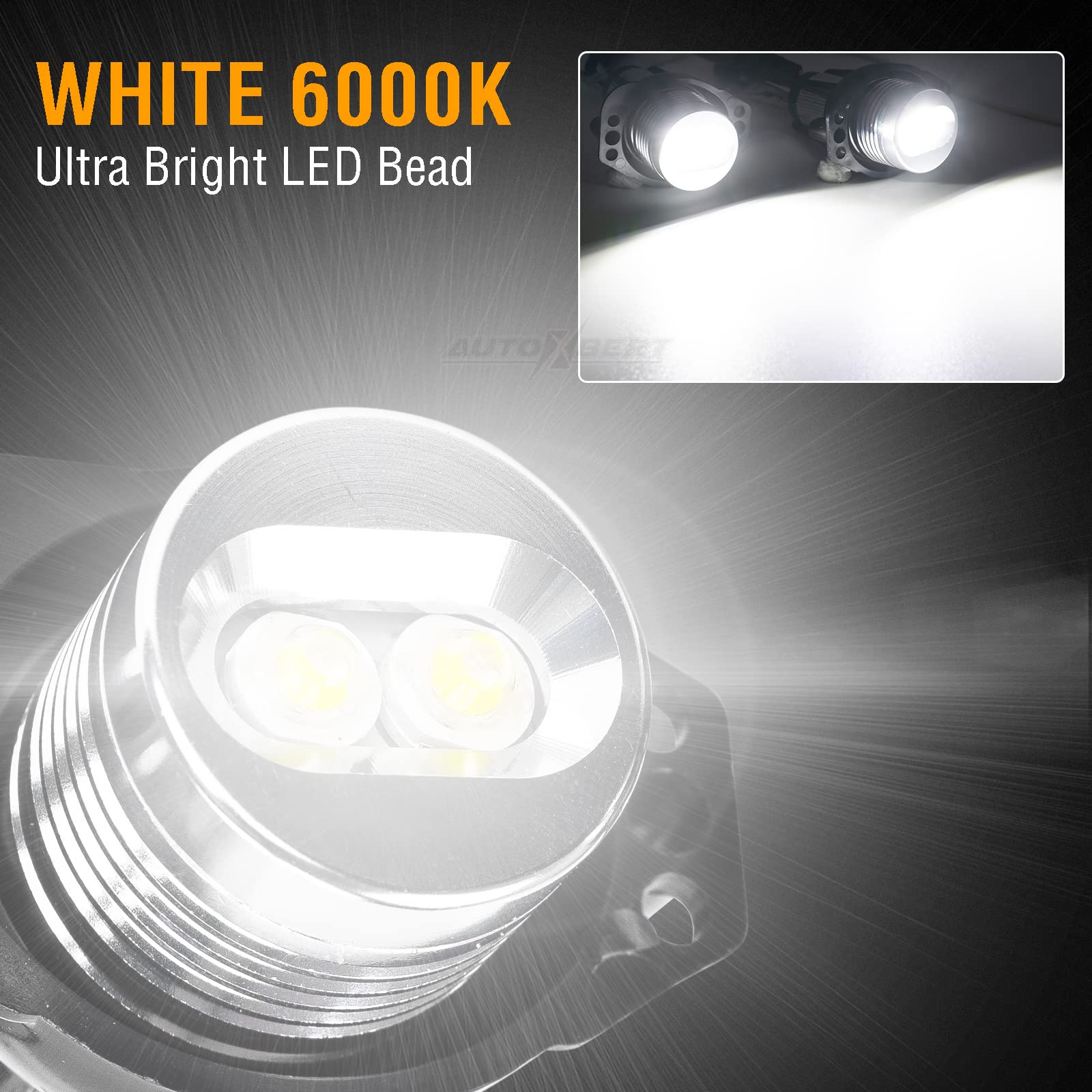 AUTOXBERT 2 pezzi Angel Eyes per BMW E90 E91, 12 V 6000 K Angel Eyes Halo Ring Luce Bianca Alta Luminosità