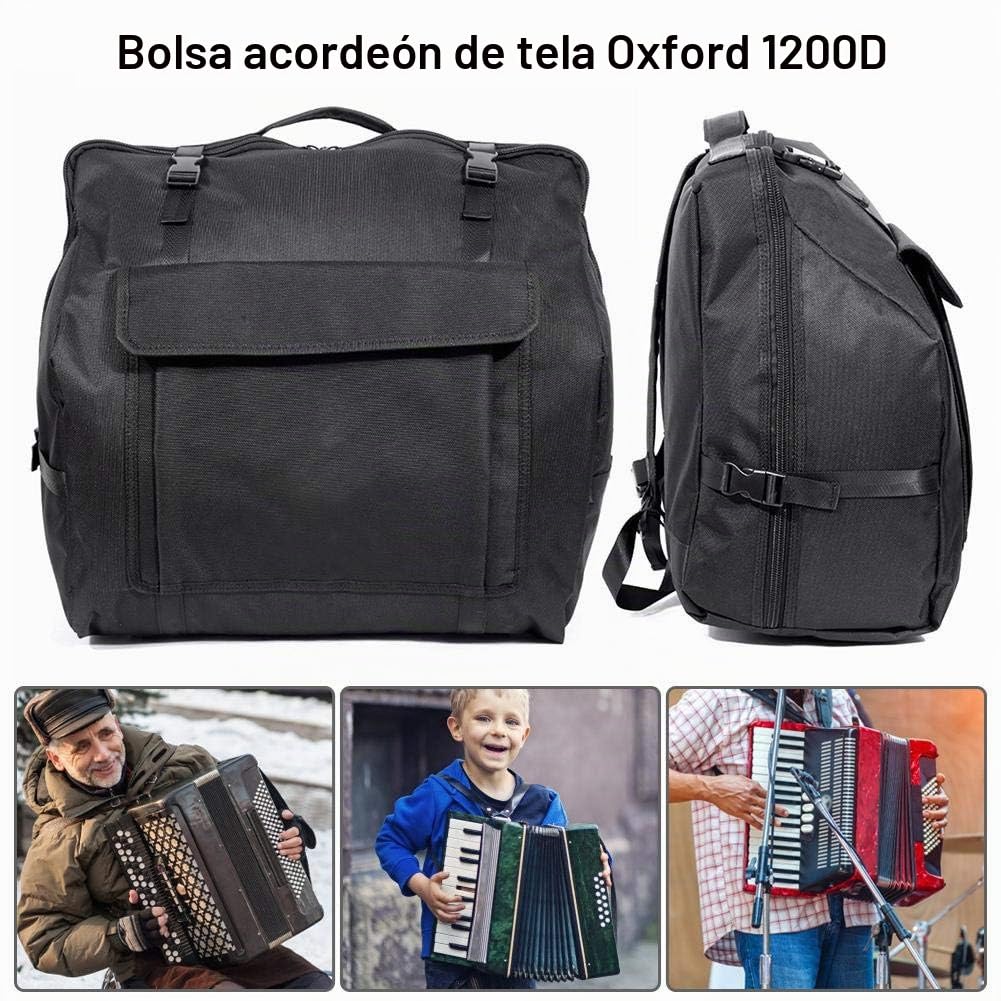 Fundas para Acordeones - Bolso para Acordeón - Caso para 48 Y 60 Y 72 Bajos Acordeón, 1200D Oxford Cloth,