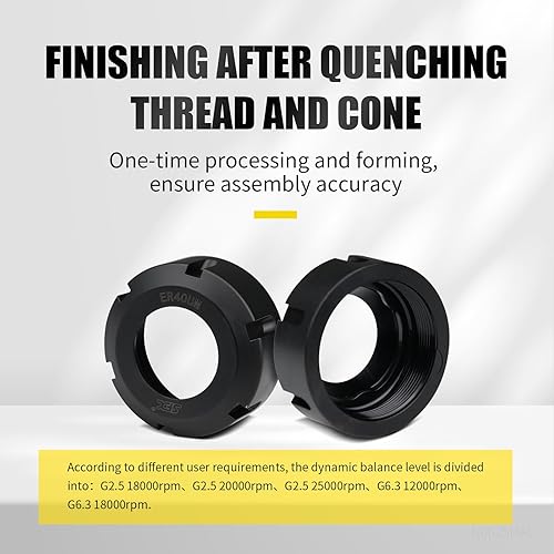 Miniatura 12 de ZAC ER32 Tuercas de sujeción 5 Uds. ER32-UM Tuercas de sujeción para mandril de fresado CNC, tornillo de rosca de torno M40x1.5