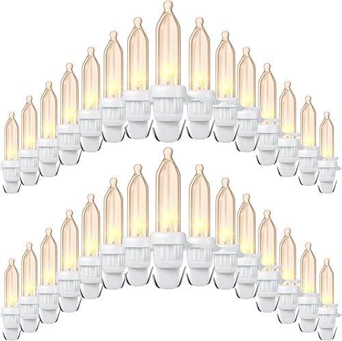 Remagr 240 bombillas LED de repuesto de Navidad, mini gran angular, para árbol de Navidad, para decoración de fiesta de jardín (base blanca con