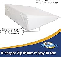 Vista 4 de Sleepnitez Funda de almohada de cuña para cama, color blanco, 100% algodón egipcio, funda de almohada de cuña para nuestra almohada de cuña de 8