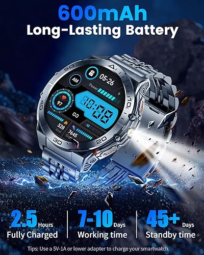 Miniatura 2 de Military Smart Watches for Men with Bluetooth Call, 1.6" AMOLED Waterproof Smartwatch with Flashlight, 116 Sport Modes, 600mAh Heart RateSpO2Sleep