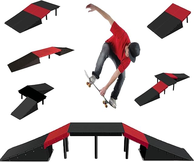 GEEZY 6 in 1 Skate Ramp Set For Scooter Skateboard Stunt Bike Inline Roller Skates BMX
