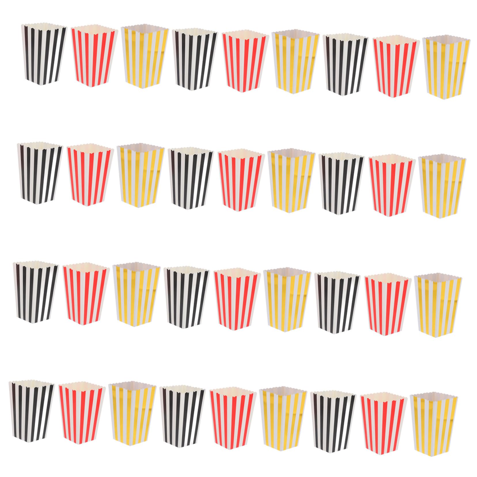 Cabilock 36-piece Movie Night Popcorn Buckets Halloween Party Supplies Disposable Popcorn Boxes Mini Bags
