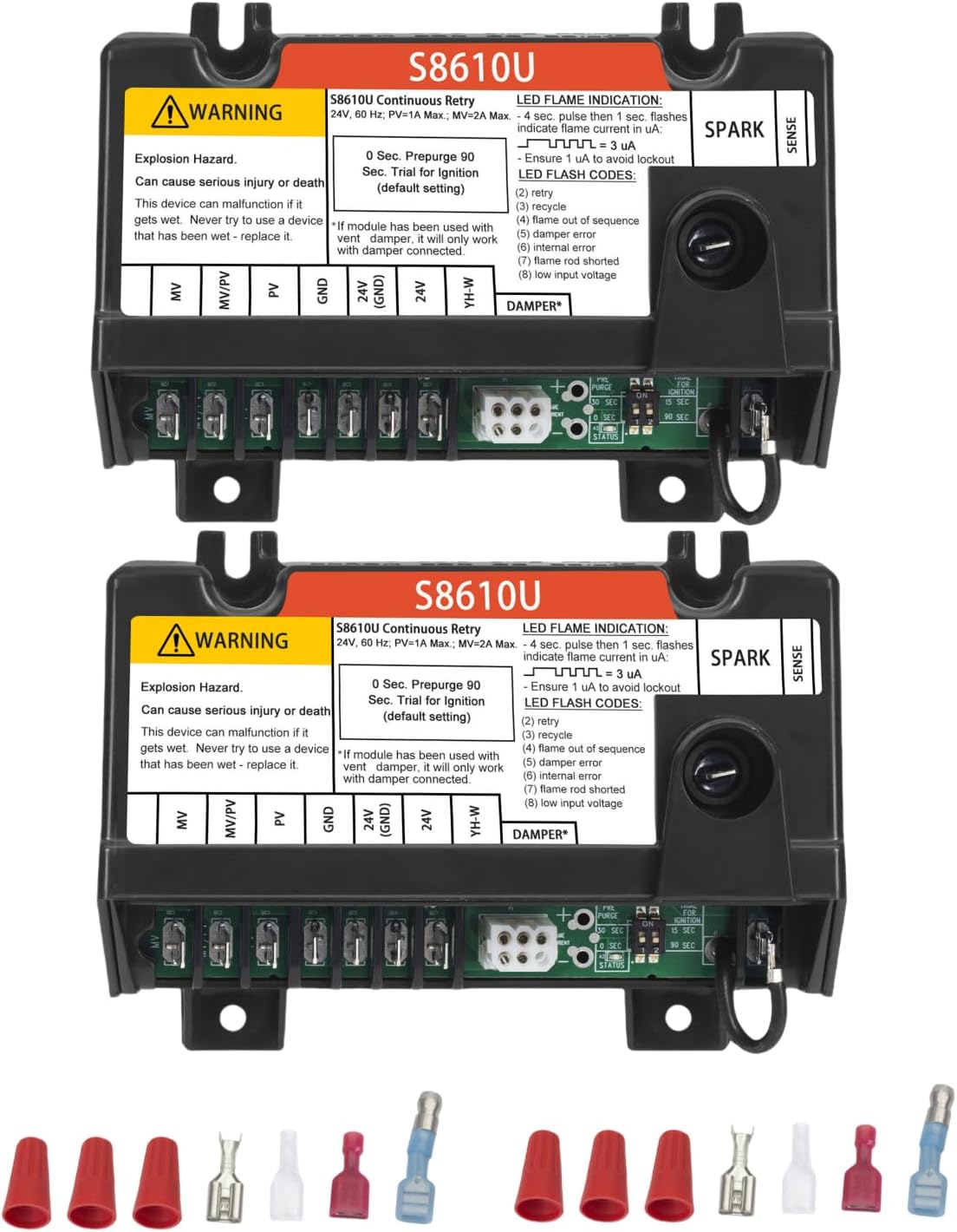 S8610U Furnace Control Board Module Compatible with Honeywell S8610U3009 S8610U1003 Intermittent Pilot Control Universal Ignition Module Universal Ignition Module (2 Pack)
