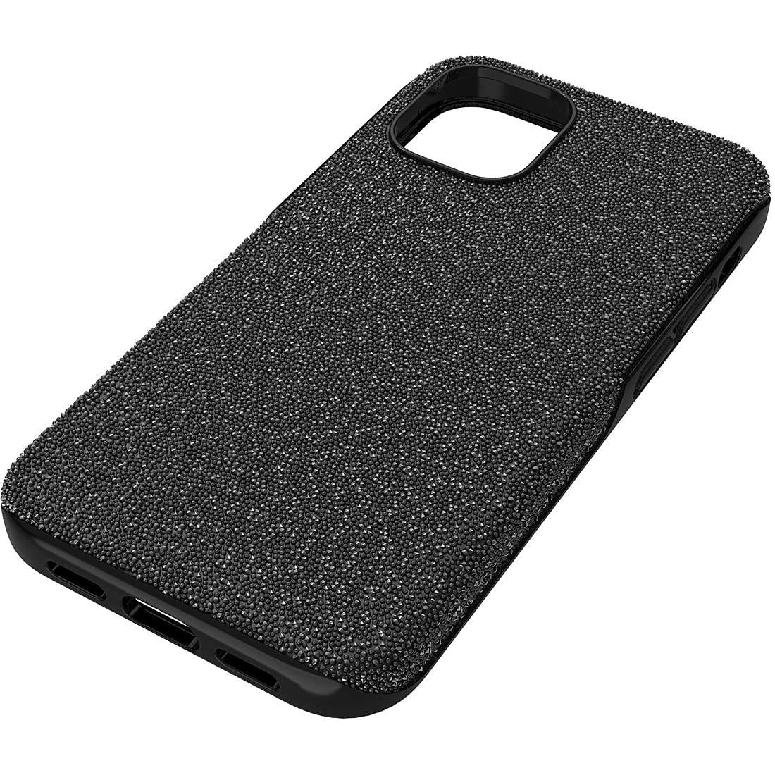 Swarovski Wysokie etui na iPhone'a 12 Mini, czarne kryształowe etui na smartfona z kolekcji High Collection
