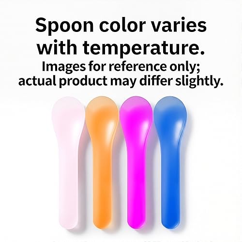 Miniatura 7 de Paquete de 28 cucharas de helado que cambian de color, cucharas de plástico resistentes a la rotura de 5.15 pulgadas, envueltas individualmente,
