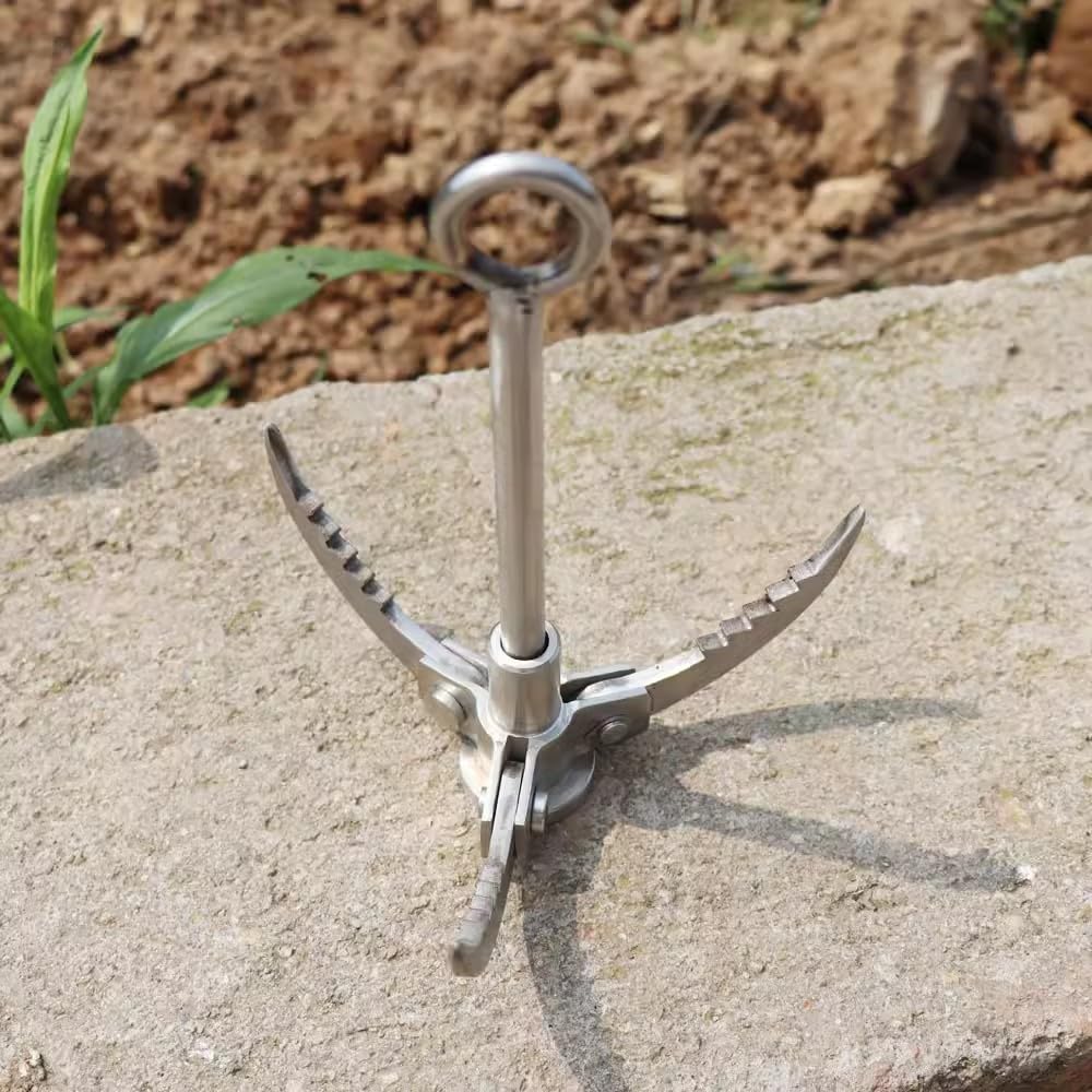 Edelstahl Kletterklaue,Greifhaken,Enterhaken Kletterhaken Wurfhaken 3 Klauen Edelstahl Klapphaken Outdoor Survival Edelstahl Kletterhaken Outdoor Camping Wandern Baumklettern