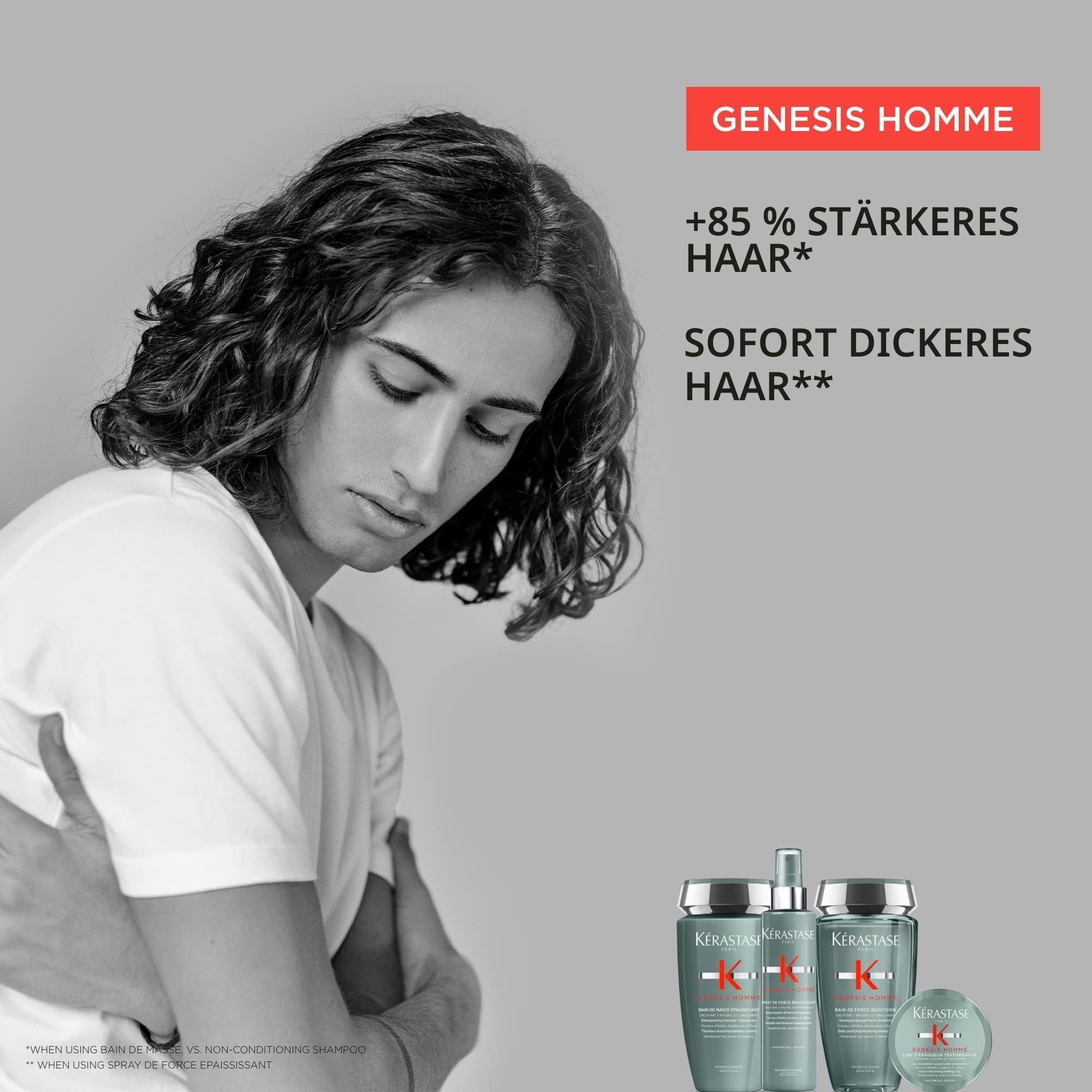 Kérastase Cire d'Épaisseur Texturisante Styling Wachs, Haarwachs für geschwächtes und ausgedünntes Haar, Genesis Homme, 75 ml