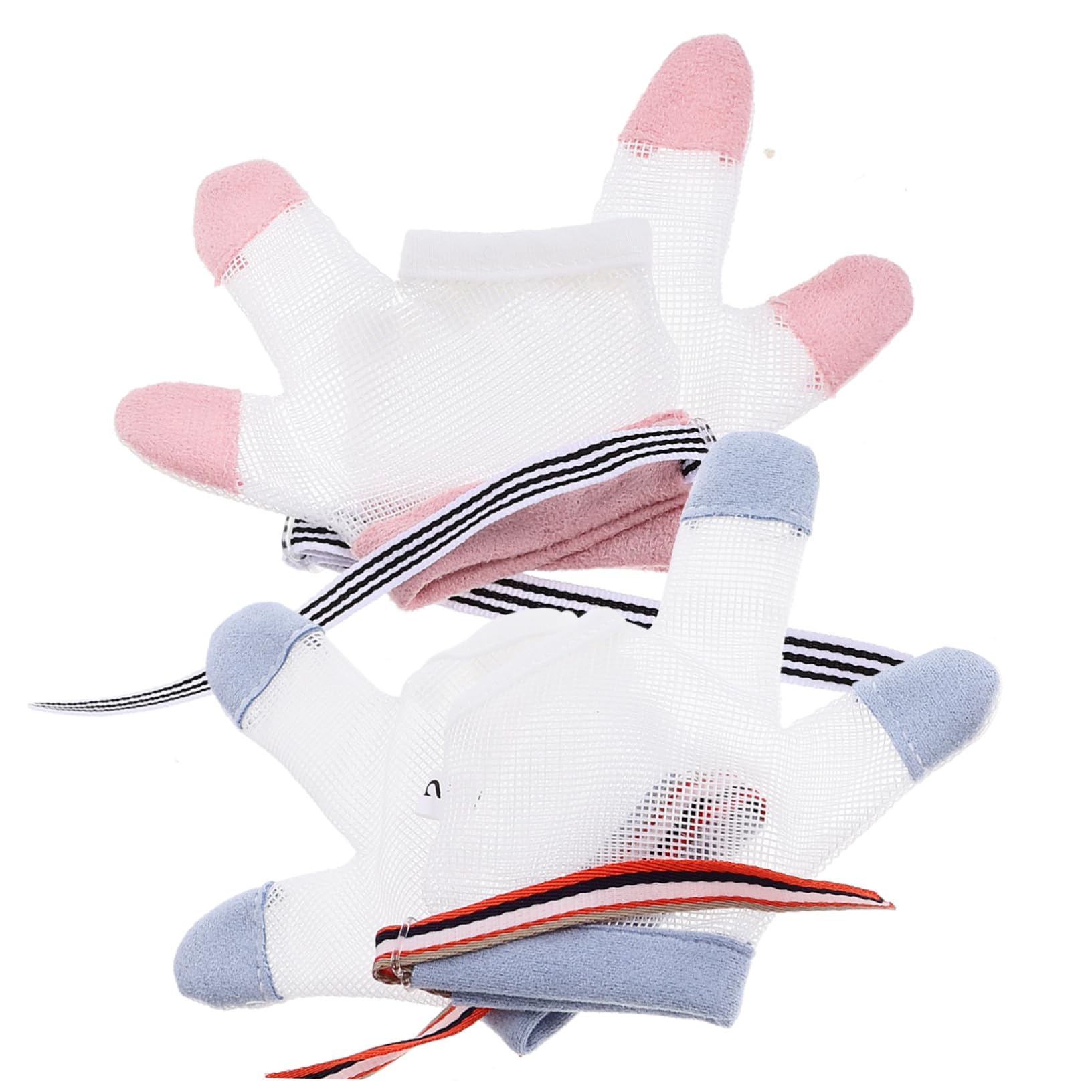 VICASKY Stop Sucking Gloves for Boys and Girls 2 Pairs Thumb Finger Sucking Guard Baby Protective Gloves Soft Mesh Adjustable Wristband