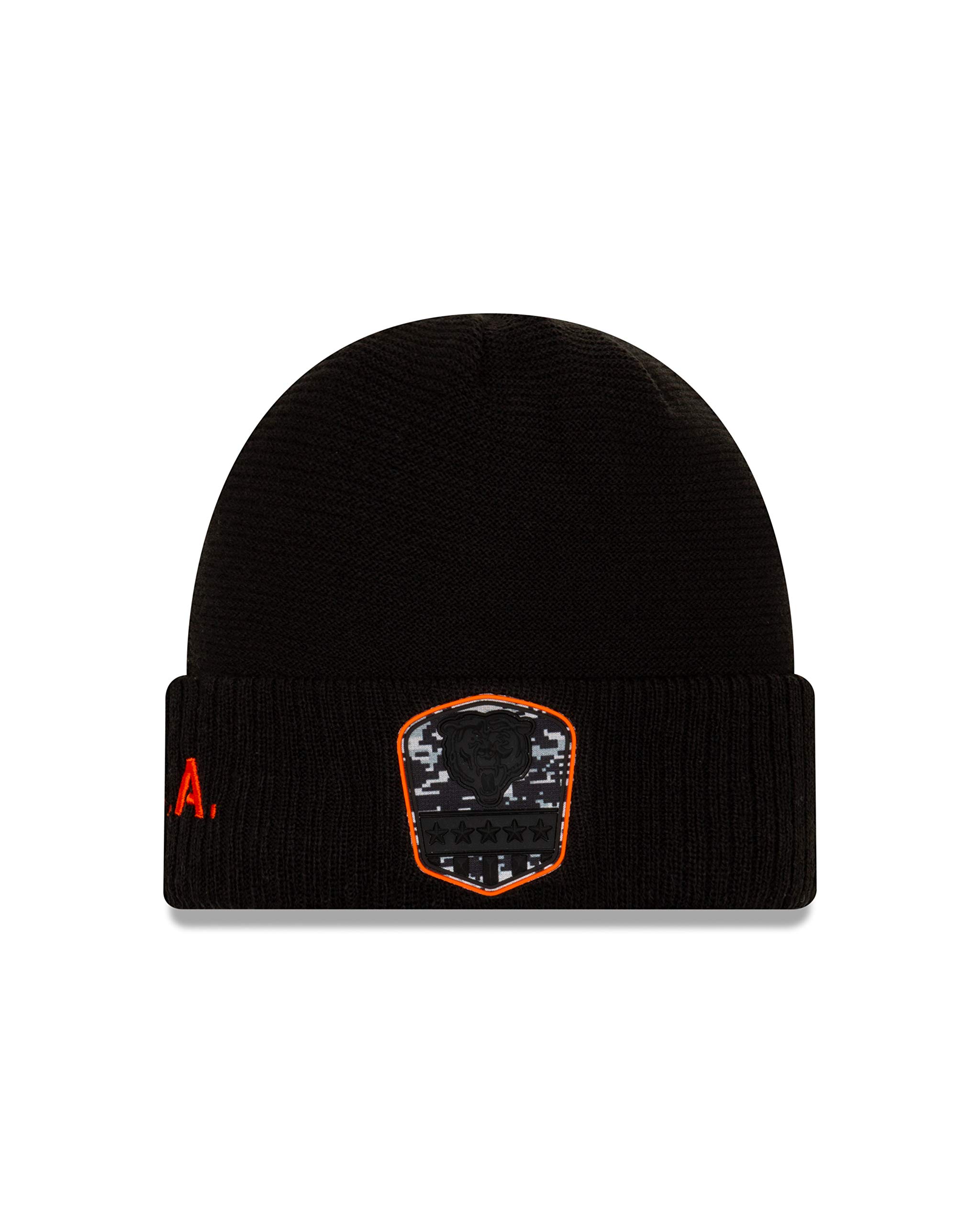 New EraChicago Bears Beanie On Field 2019 Salute To Service Knit Black - One-Size