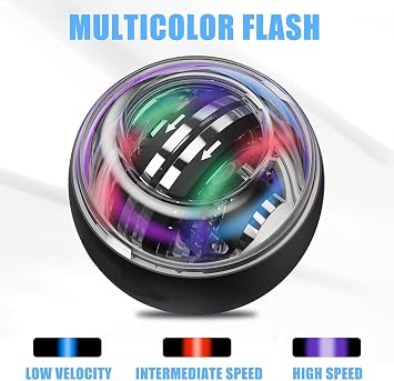 Torque Ball Hand Exerciser, Autostart Wrist Exercise Ball Wrist Trainer Exercises Gyroscopic Forearm Exerciser with Colourful LED Lights Gifts for Office Workers and Athletes Fitness Enthusiasts