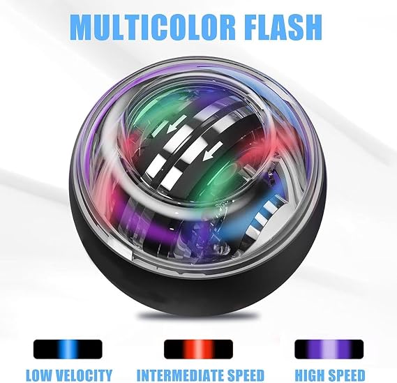Torque Ball Hand Exerciser, Autostart Wrist Exercise Ball Wrist Trainer Exercises Gyroscopic Forearm Exerciser with Colourful LED Lights Gifts for Office Workers and Athletes Fitness Enthusiasts
