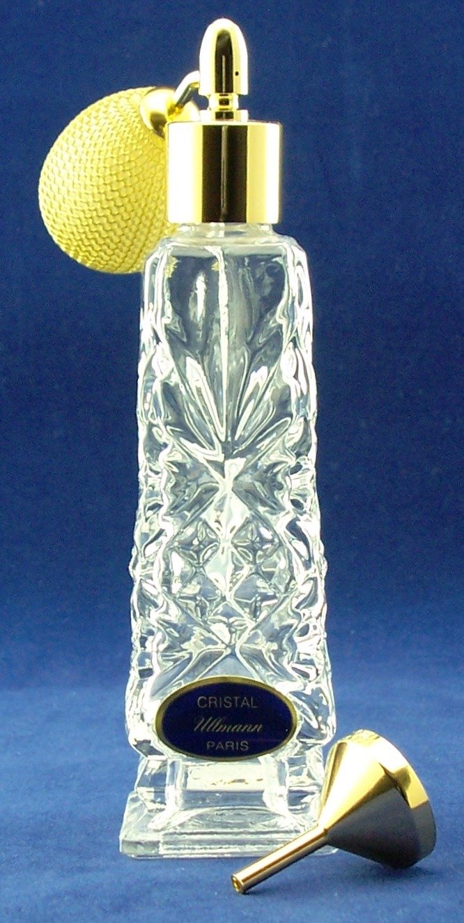 Vaporizador de cristal rectangular con borla de oro en caja azul de regalo