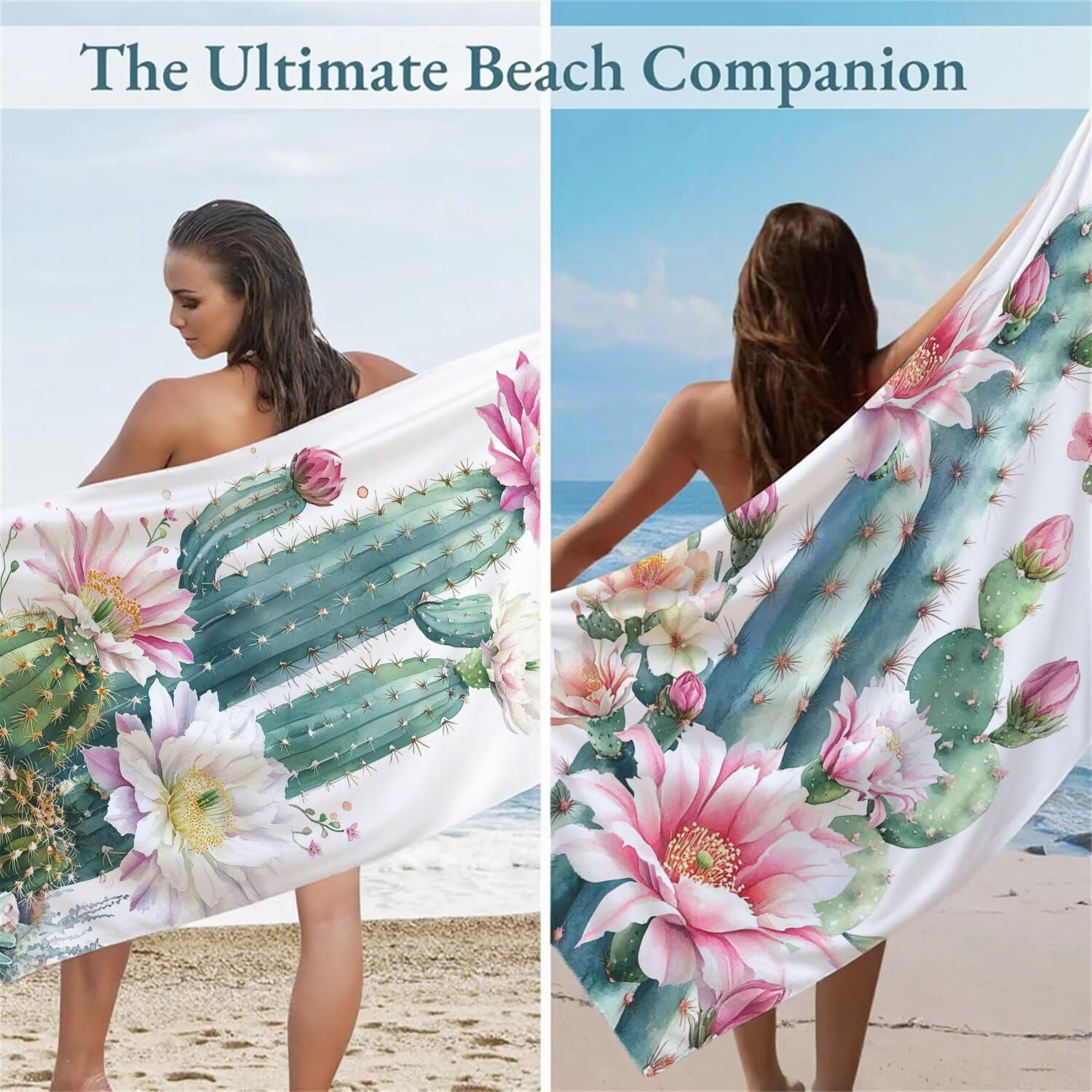 Vert Serviette de Plage 220x100cm Lot de 2, Usine Serviette Microfibre Ultra Absorbantes Séchage Rapide Anti Sable Léger Transport Compacte Drap de Plage pour Piscine Voyages Femme et Homme, Model513