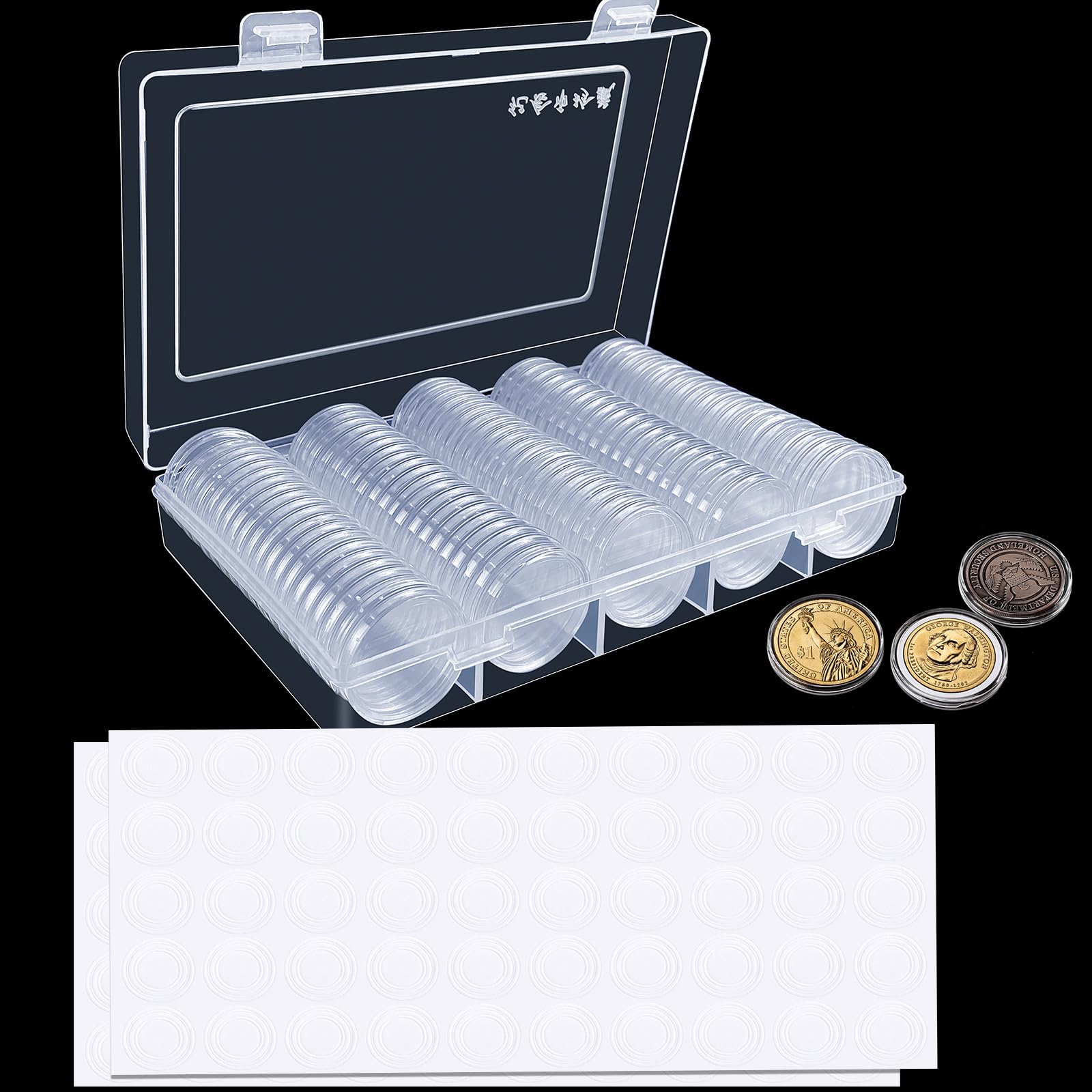 동전 보관 - 2유로 동전 바인더 100개 동전 보관 상자 동전 수집 및 보관을 위한 EVA 보호 씰