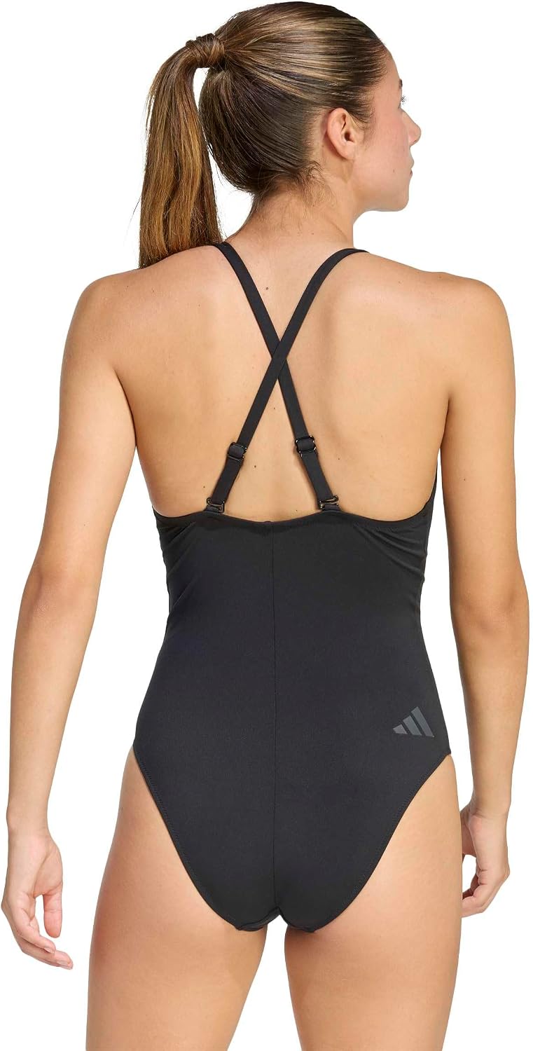 adidas Women's Iconisea Ribbed Padded Thin Straps Swimsuit
