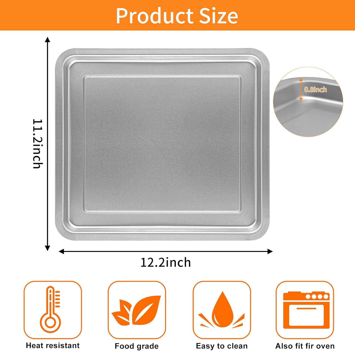 Air Fryer Replacement Tray Liners Set for Emeril Lagasse Everyday 360 26 QT Extra Large Air Fryer, 12.5''×11.5'' Steel Air Fryer Accessories Grill Pan Plate Replacement Parts Rack
