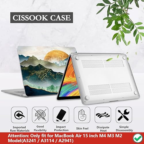 Miniatura 6 de CISSOOK Funda Mountain para MacBook Air 15 pulgadas 2025 2024 2023 Modelo de Lanzamiento A3241 A3114 A2941, Cubierta de Plástico con Escena