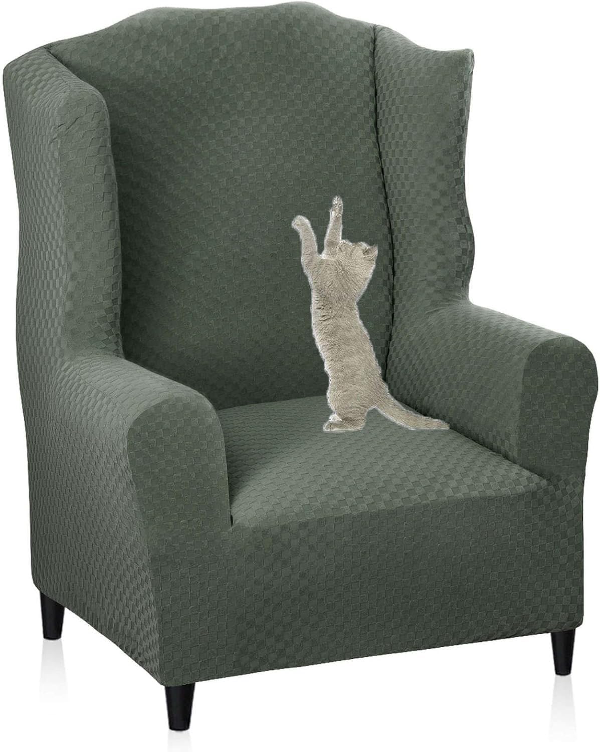 Funda elástica verde para silla de recepción de hotel y club resistente a mascotas