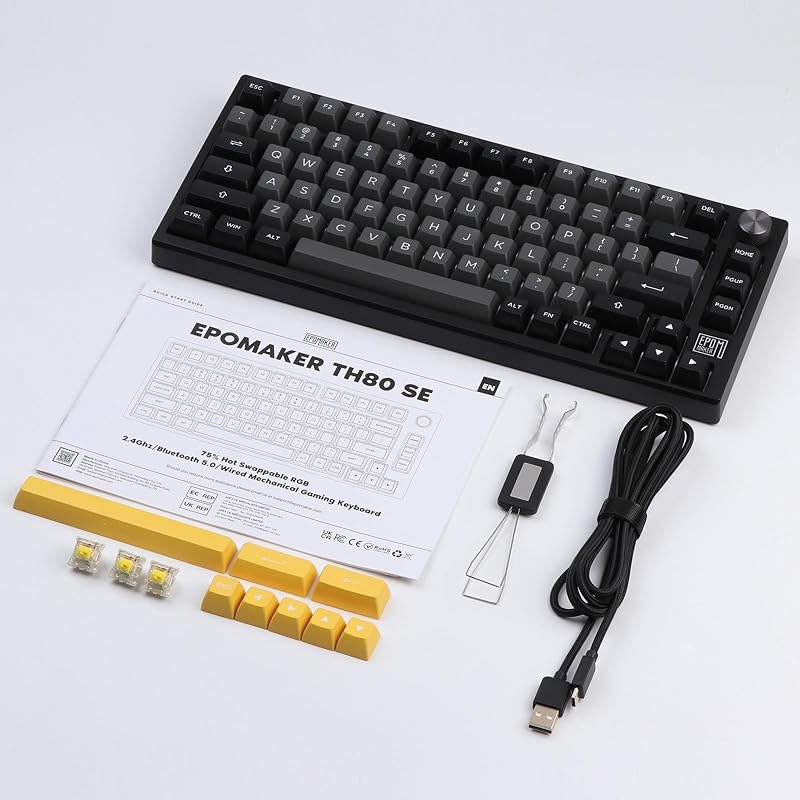 EPOMAKER TH80 SE Wireless Mechanikus Billentyűzet RGB, Hot-Swap, Gaming Gamer PC Mac