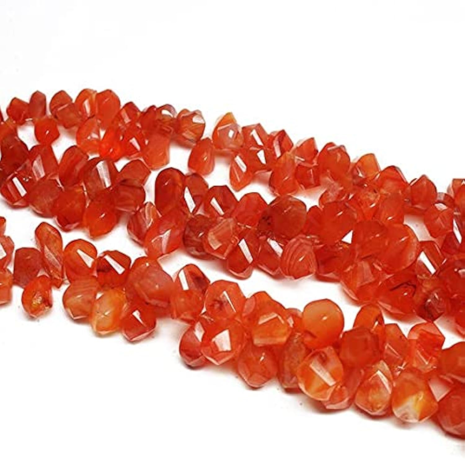 Carnelian loose beads pierre naturelle tear drop briolette 10-16mm