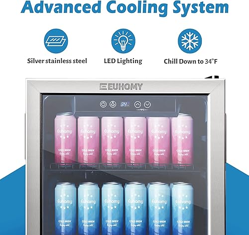 Miniatura 10 de EUHOMY Refrigerador de bebidas de 24 pulgadas para debajo del mostrador, refrigerador de bebidas de acero inoxidable resistente a la intemperie para