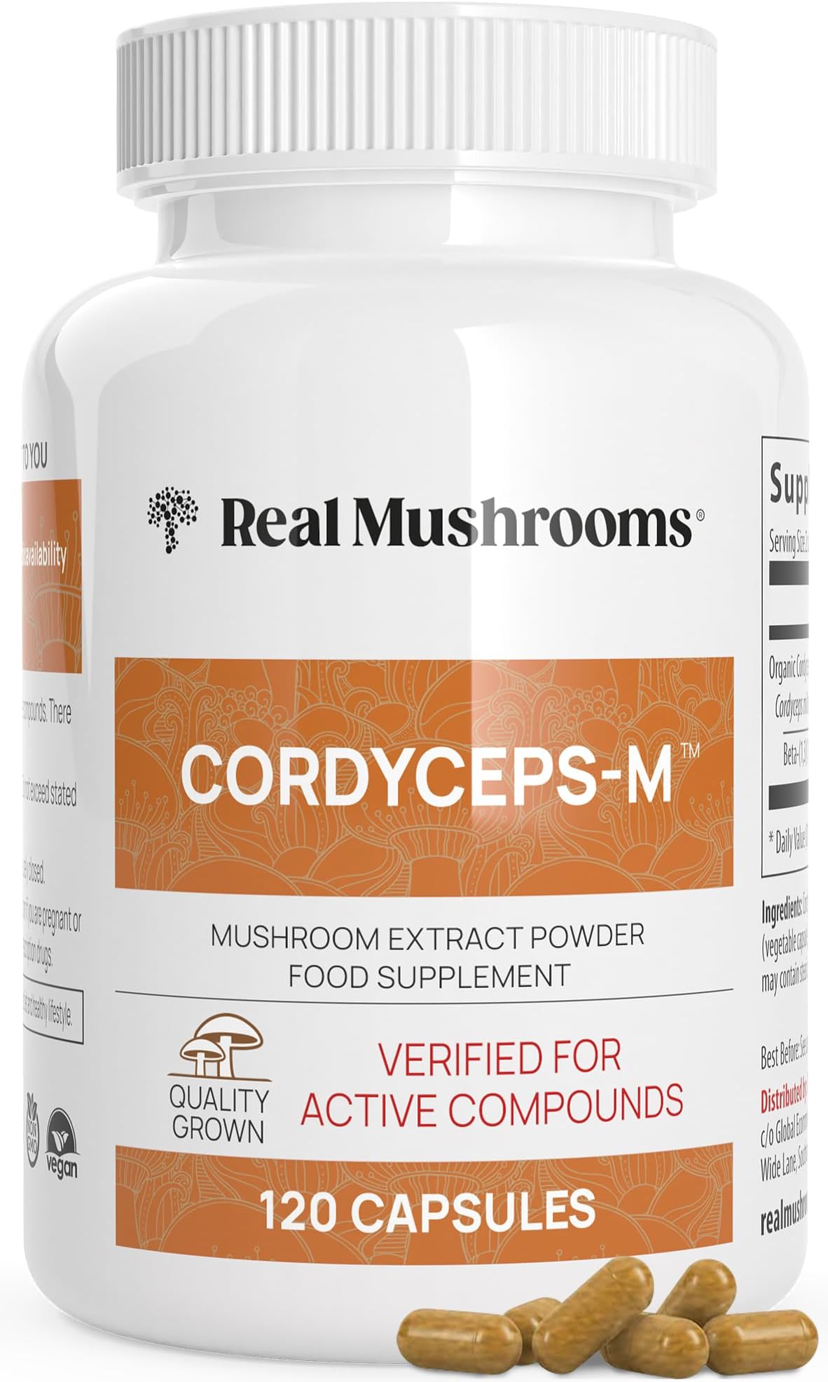 Cordyceps Capsules - Performance Supplement with Cordyceps Mushroom Extract for Energy & Immune Support Vegan Supplement, Non-GMO, 120 Caps