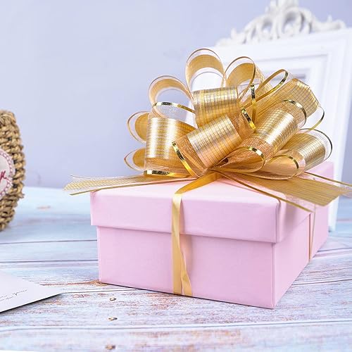 Miniatura 3 de 10 lazos grandes para envolver regalos, lazo con cinta para cestas de regalo de boda, lazos de envoltura de regalo de fiesta, lazos de decoración de