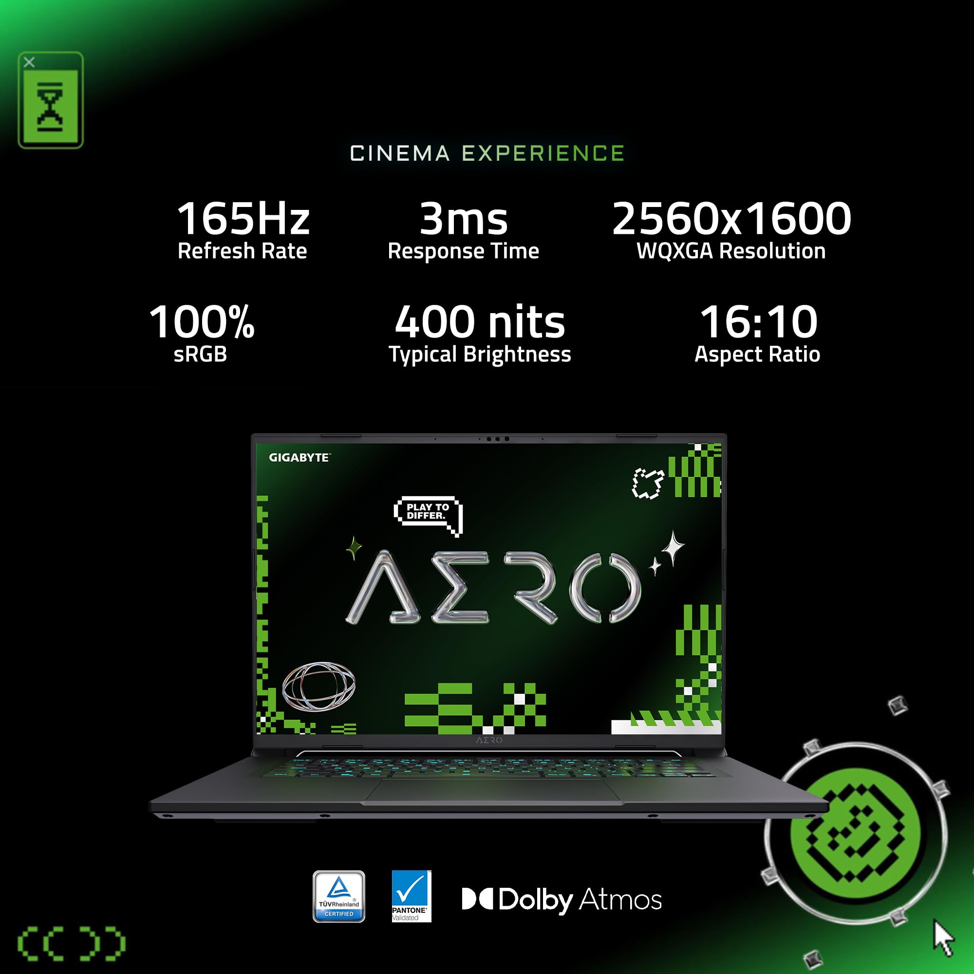 GIGABYTE AERO X16; Copilot+ PC - 165Hz 2560x1600 WQXGA - NVIDIA GeForce RTX 5060 - AMD Ryzen AI 7 350-1TB SSD with 16GB DDR5 RAM - Windows 11 Home - Space Gray