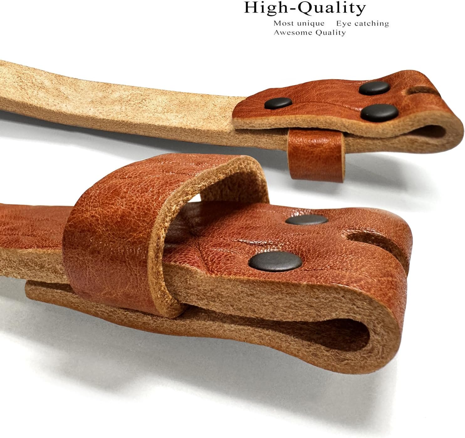 Mens Heavy-Duty (4.8~5.8 mm thick) Genuine Full Grain Leather Belt Strap 1-1/2"(38mm) Wide