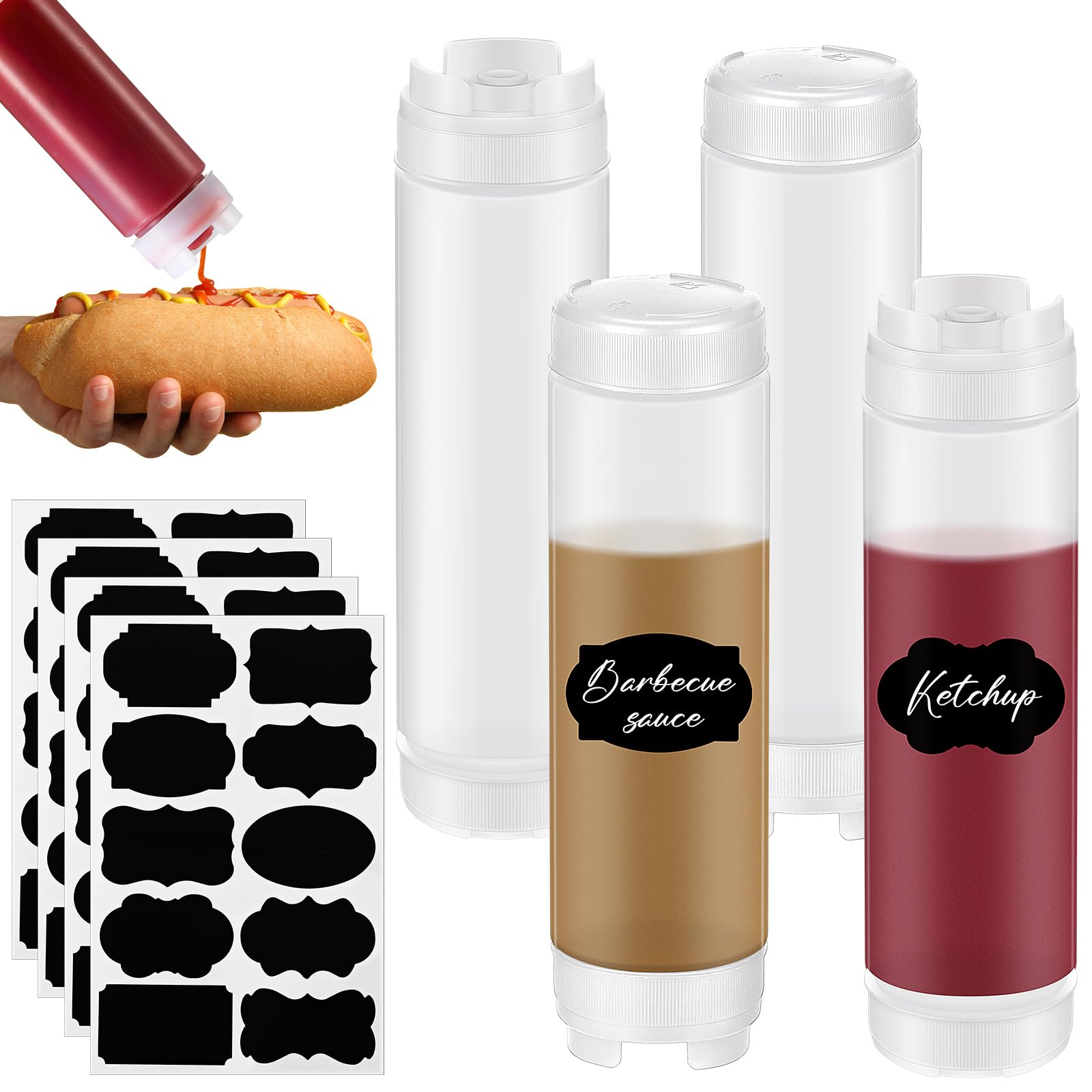 Amazon.com: Didaey 4 Pcs 24 oz Inverted Plastic Squeeze Bottles