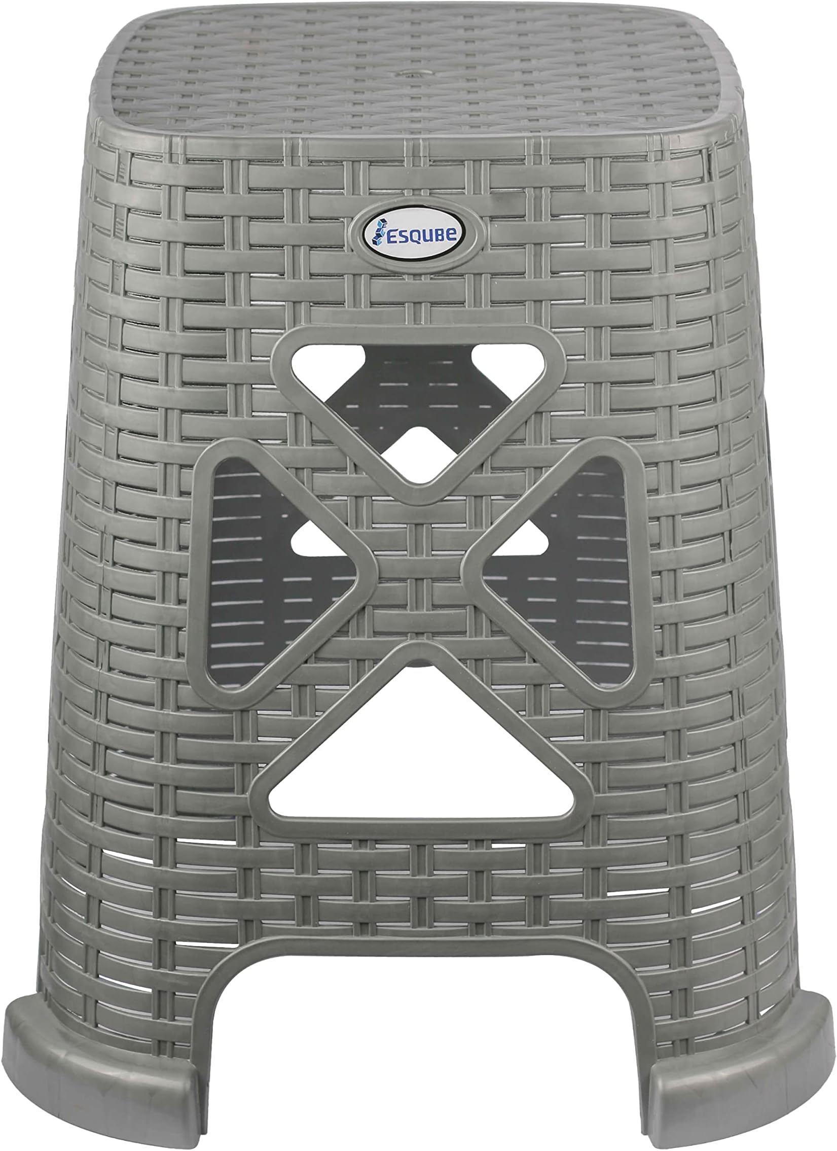 ESQUBE® Plastic High Stool Square for Indoors and Outdoors Grey Color