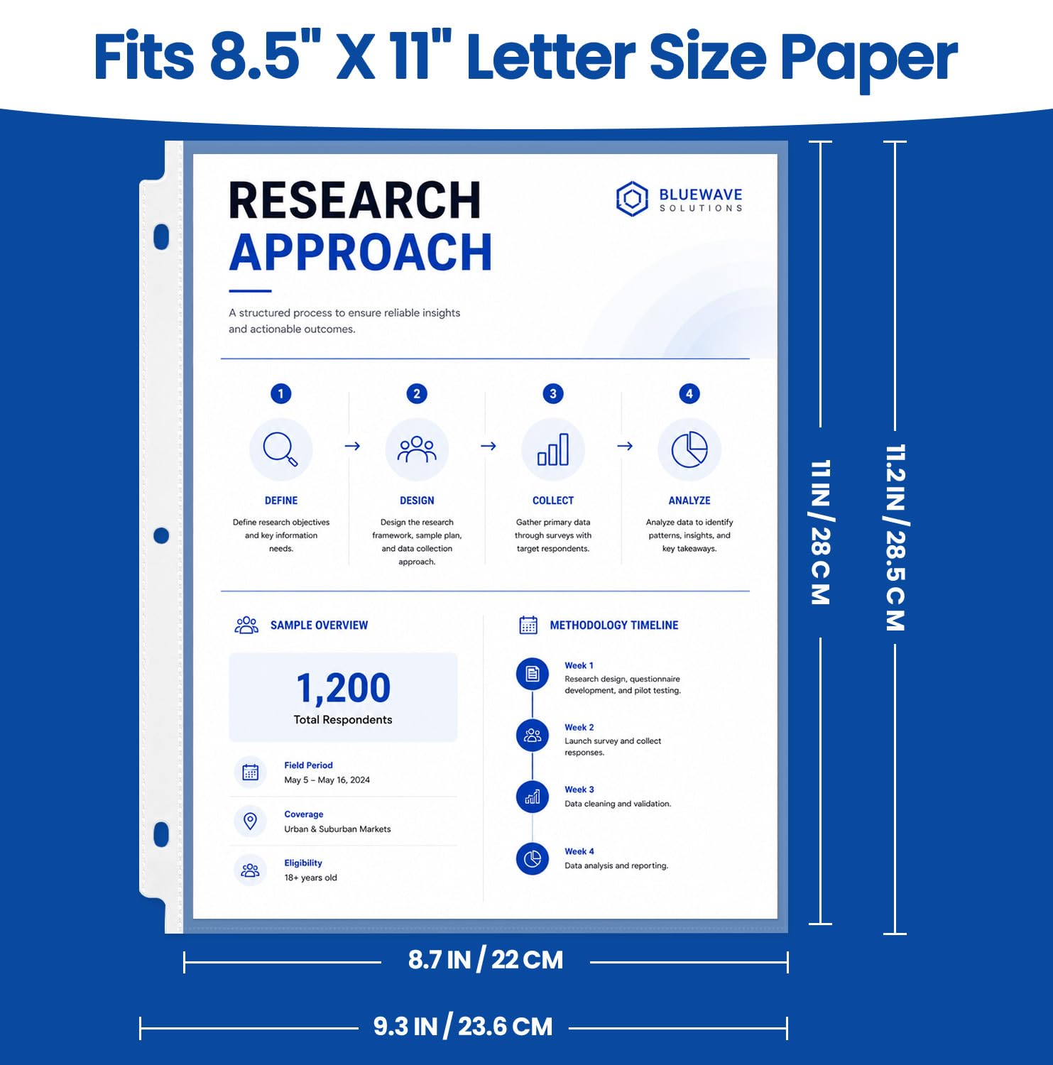Taja Protezioni per fogli per raccoglitore a 3 anelli, protezioni trasparenti per pagine con apertura dall'alto, buste in plastica per lettere formato 21,6 x 27,9 cm, perfette per ufficio, casa e