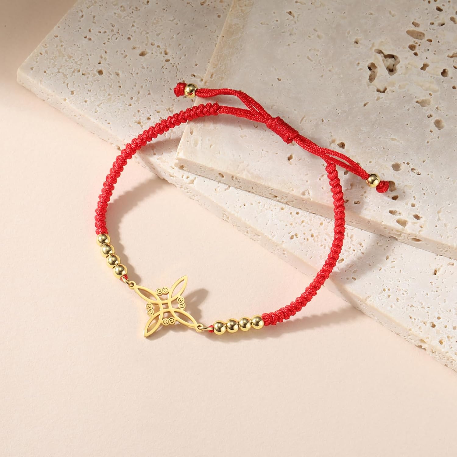 UNIFT Witches Knot Bracelet For Women Men Stainless Steel Magic Witchcraft Witch's Knot With a Bead Colorful Weave Adjustable Wiccan Jewelry - Image 4