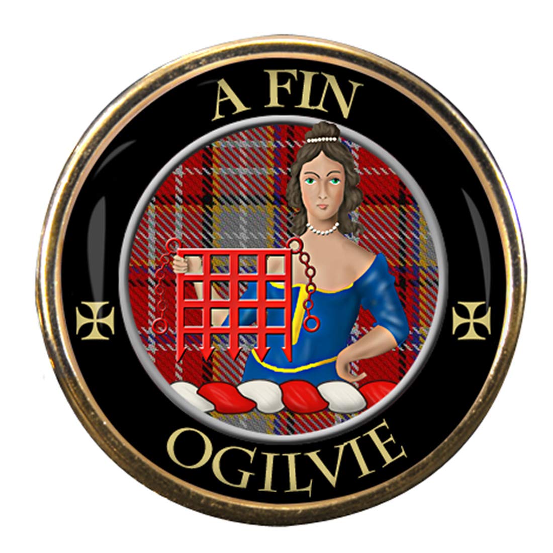 Family-Crests.com Men's Gold Ogilvie Scottish Clan Pin Badge