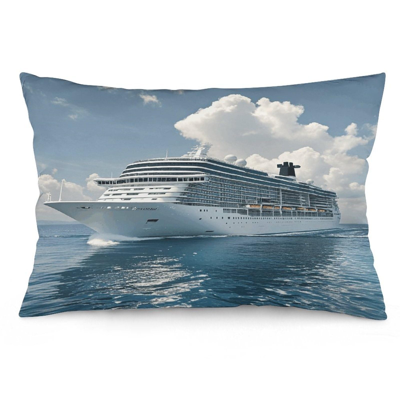 Cruise Ships Throw Pillow Cover Soft Pillow Case Decorative Lumbar Pillow Cover Cozy Throw Pillowcase Polyester Rectangular Cushion Case Decor for Couch Sofa Bed