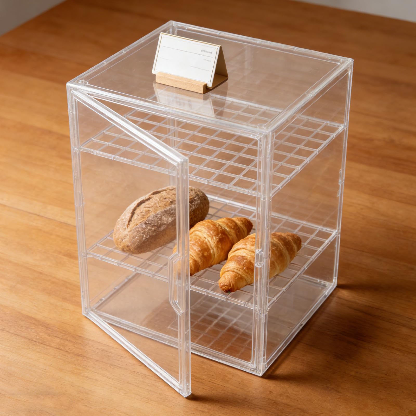 Vitrina de Panadería Pequeña Ajustable de 3 Niveles de Acrílico