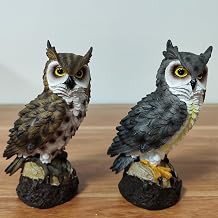 2 pcs Resin Fake Owl Statue, Garden Owl Statue, Outdoor Decor Room Garden Pool Decor Style1