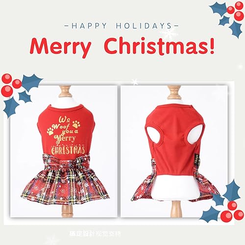 Miniatura 2 de Traje de Navidad para perro, vestidos para perros medianos y niñas, talla XXS, ropa para cachorros, vestido de vacaciones, ropa de gato de Navidad,